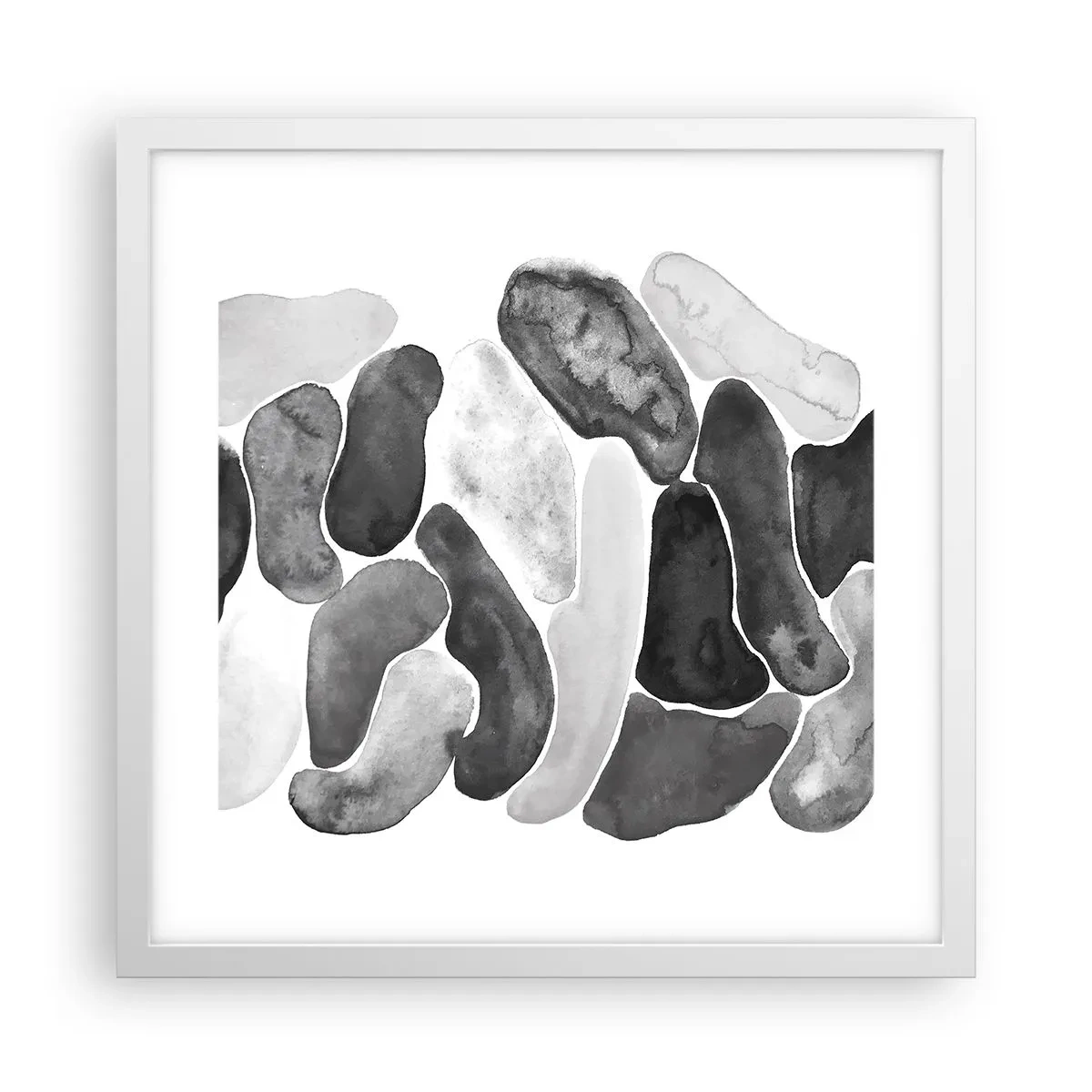 Affiche dans un cadre blanc - Poster - Abstraction rocheuse - 40x40 cm