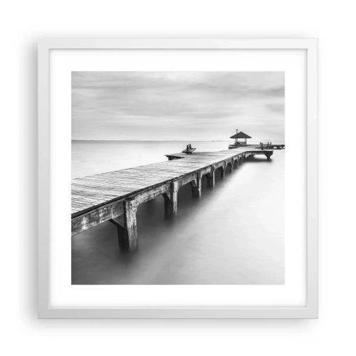 Affiche dans un cadre blanc - Poster - À l'horizon - 40x40 cm