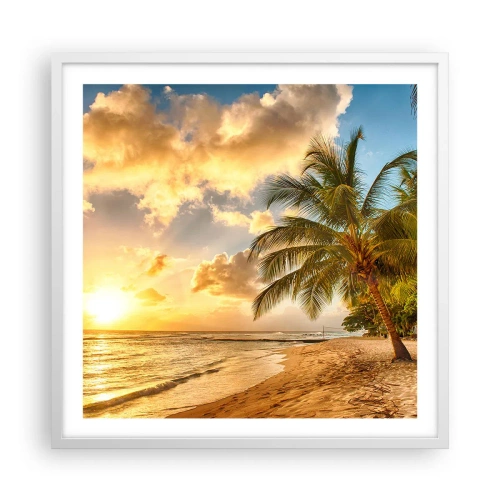 Affiche dans un cadre blanc - Poster - Été éternel, toujours des vacances - 60x60 cm