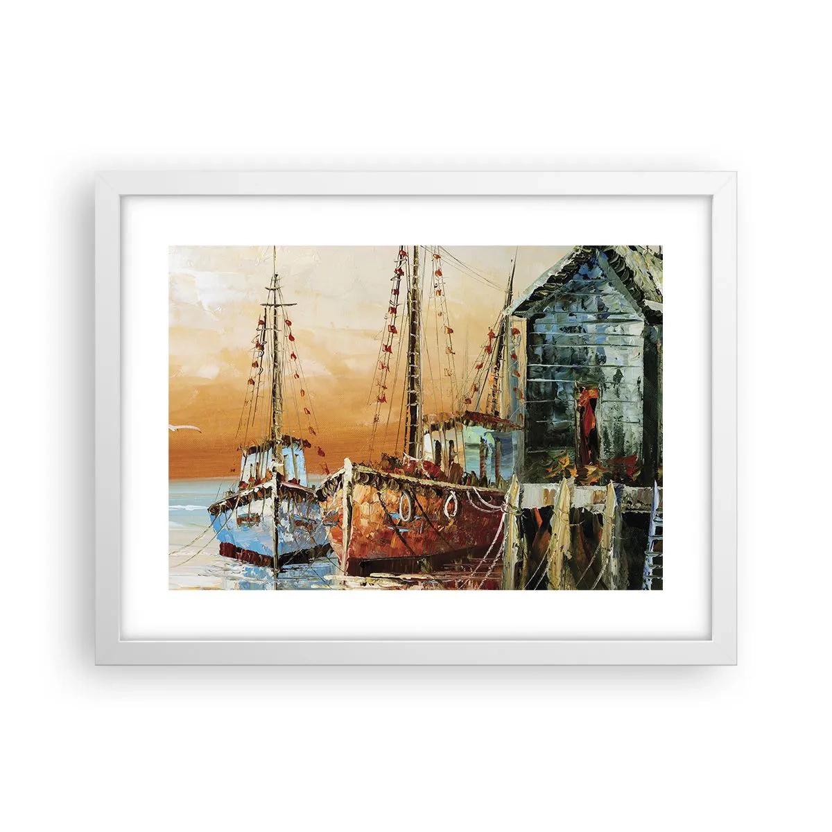 Affiche dans un cadre blanc - Poster - Retour tranquille - 40x30 cm