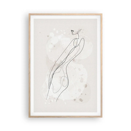 Affiche dans un chêne clair - Poster - Trompe l'oeil - 70x100 cm