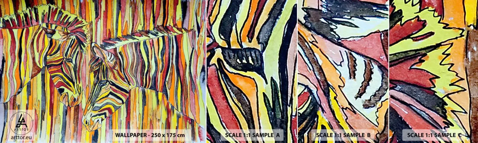 Échantillon De Papier Peint Standard Eco - Et donc toi aussi... - Abstraction, Côtes, Morceau - 100x30 cm