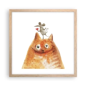 Affiche dans un chêne clair - Poster - Amour paradoxal - 40x40 cm