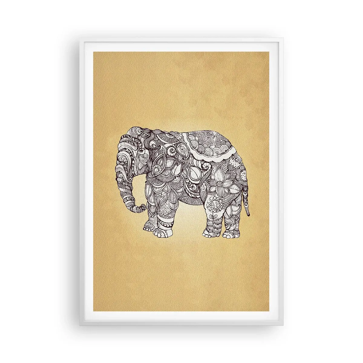 Affiche dans un cadre blanc - Poster - L'éléphant s'est apprêté - 70x100 cm