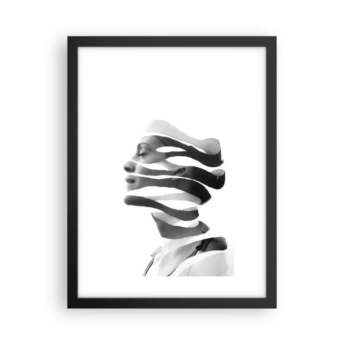 Affiche dans un cadre noir - Poster - Portrait surréaliste - 30x40 cm