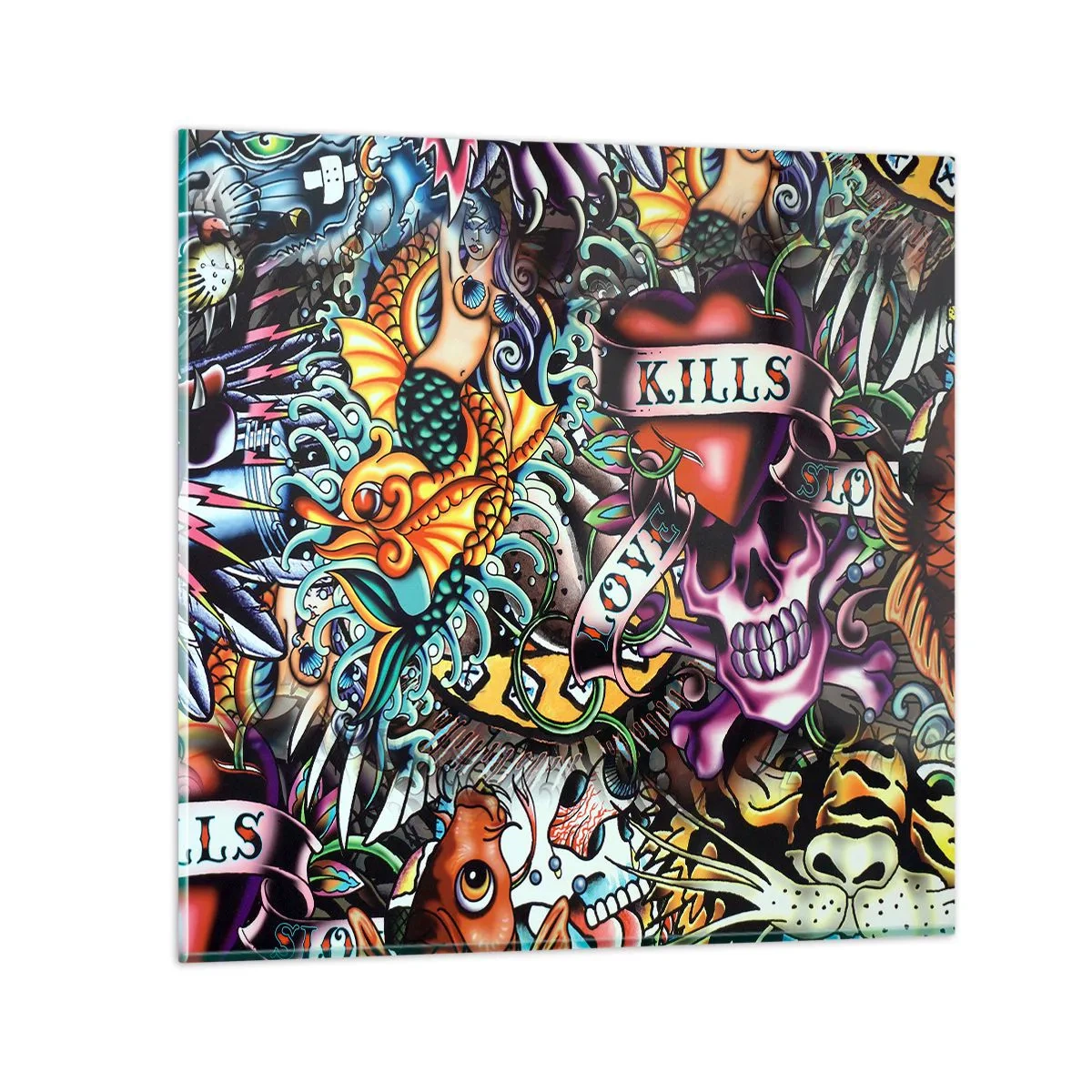 Impression sur verre - Image sur verre - Le rêve du tatoueur - 30x30 cm