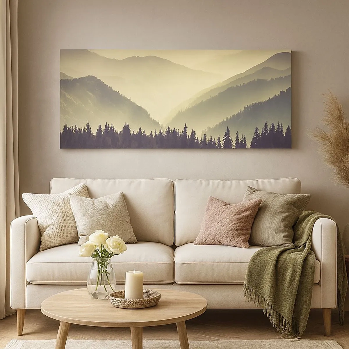 Impression sur toile - Image sur toile - Derrière les sept montagnes… - 100x40 cm