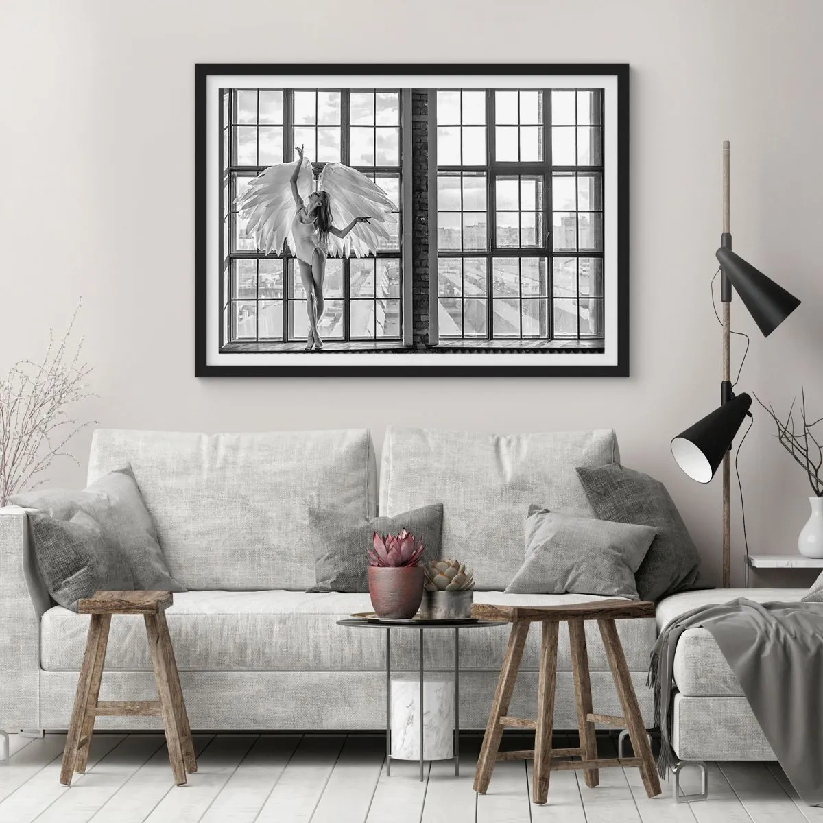 Affiche dans un cadre noir - Poster - La ville des anges? - 40x30 cm