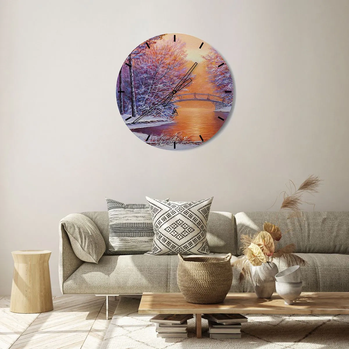 Horloge murale - Pendule murale - On se rencontre ici - 40x40 cm