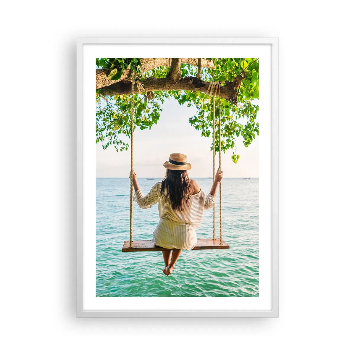 Affiche dans un cadre blanc - Poster - La vie est belle - 50x70 cm