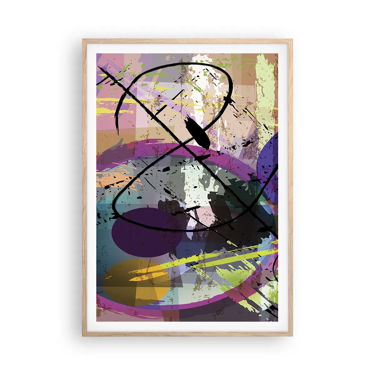 Affiche dans un chêne clair - Poster - Vous pouvez aller tout droit ou autour - 70x100 cm