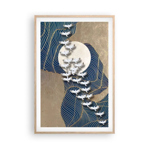 Affiche dans un chêne clair - Poster - Liberté, errance, communauté - 61x91 cm