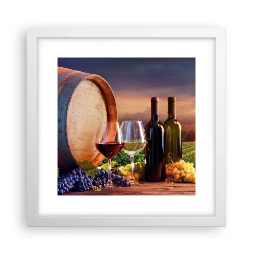 Affiche dans un cadre blanc - Poster - Ici la vie a du goût - 30x30 cm