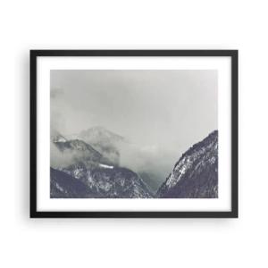 Affiche dans un cadre noir - Poster - Vallée brumeuse - 50x40 cm