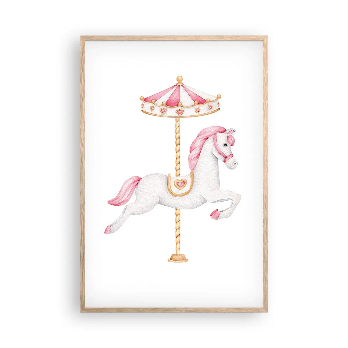 Affiche dans un chêne clair - Poster - Les sabots en avant - 61x91 cm