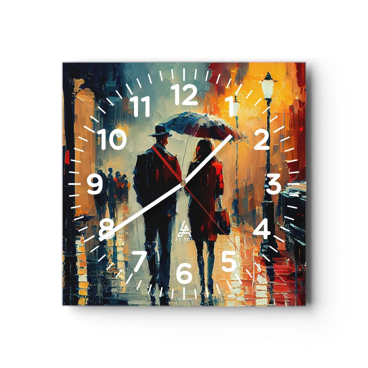Horloge murale - Pendule murale - Histoire d'amour urbaine - 30x30 cm