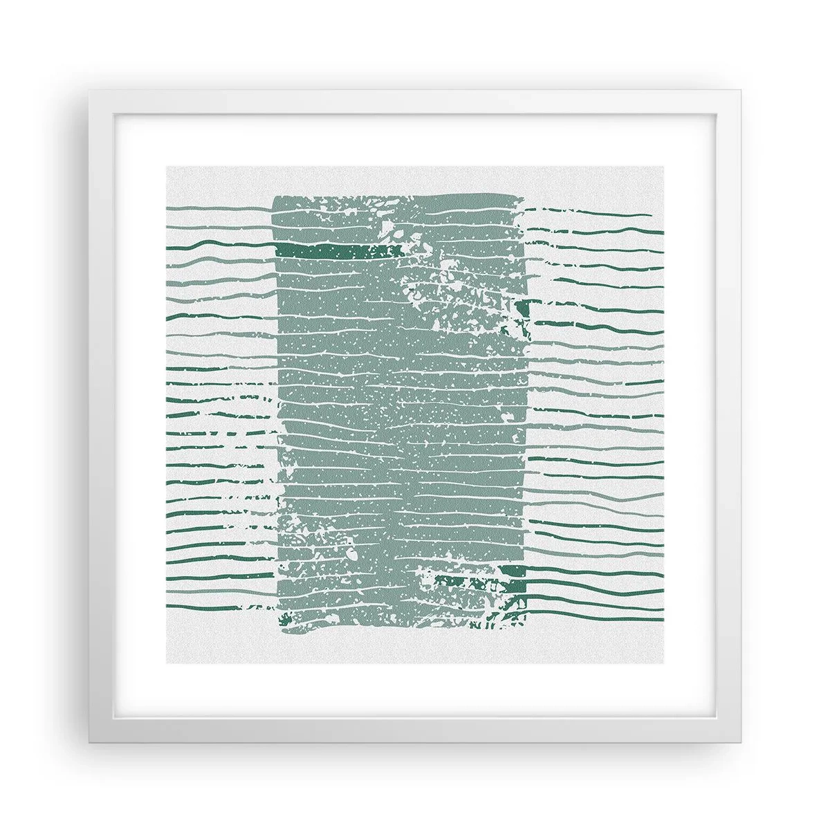 Affiche dans un cadre blanc - Poster - Abstraction de la mer - 40x40 cm