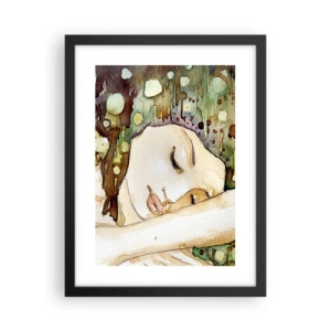 Affiche dans un cadre noir - Poster - Un rêve violet émeraude - 30x40 cm