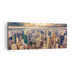 Impression sur toile - Image sur toile - Métropole dorée - 100x40 cm
