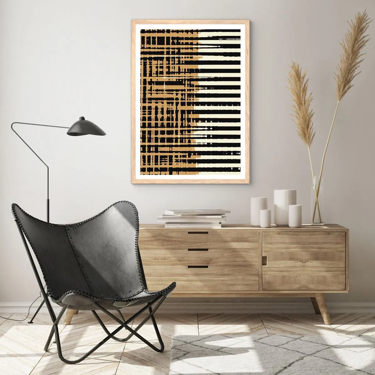 Affiche dans un chêne clair - Poster - Abstraction architecturale - 70x100 cm