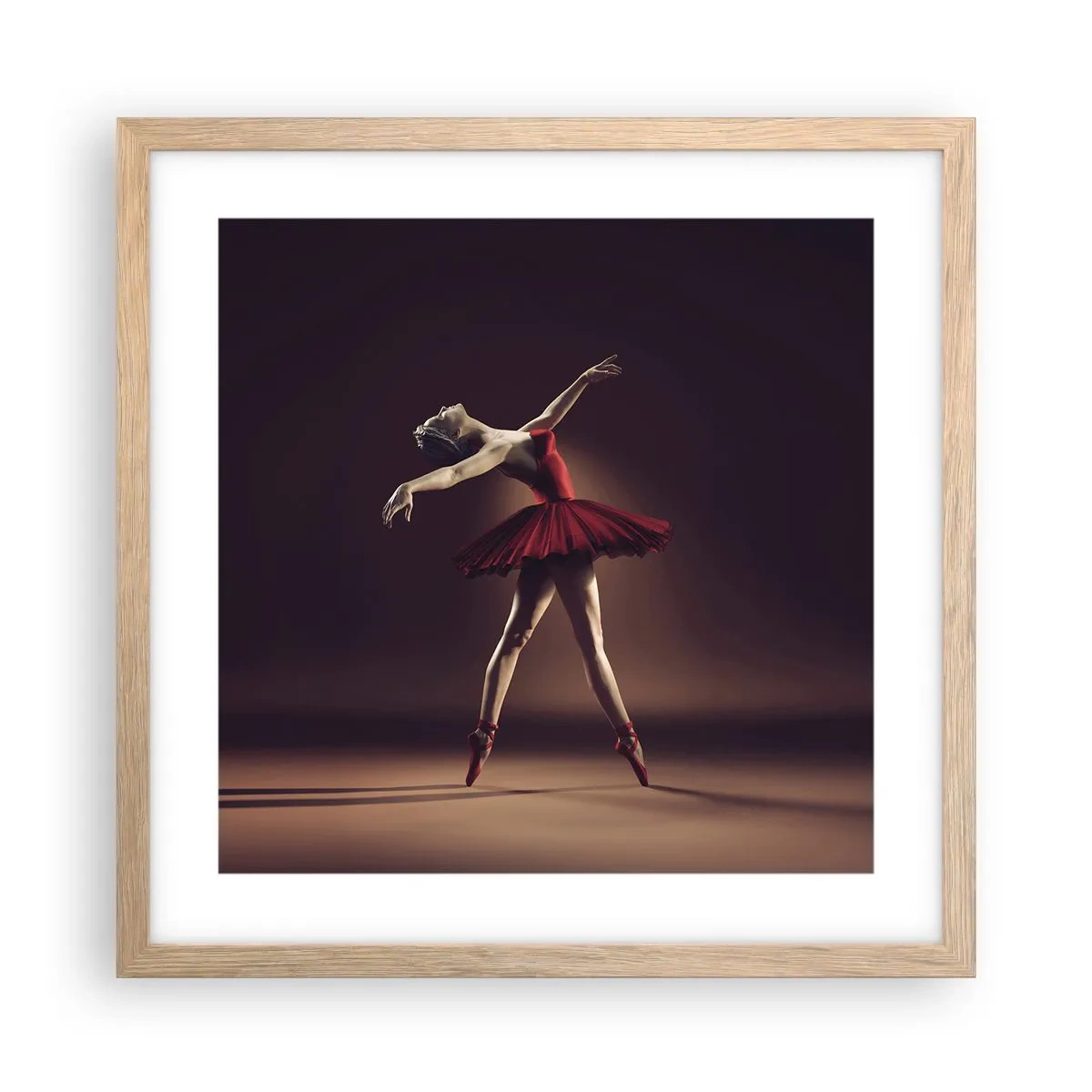 Affiche dans un chêne clair - Poster - Une danseuse étoile - 40x40 cm