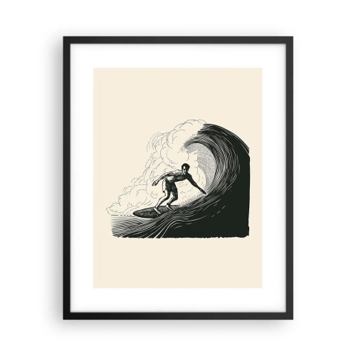 Affiche dans un cadre noir - Poster - Le roi de la vague - 40x50 cm
