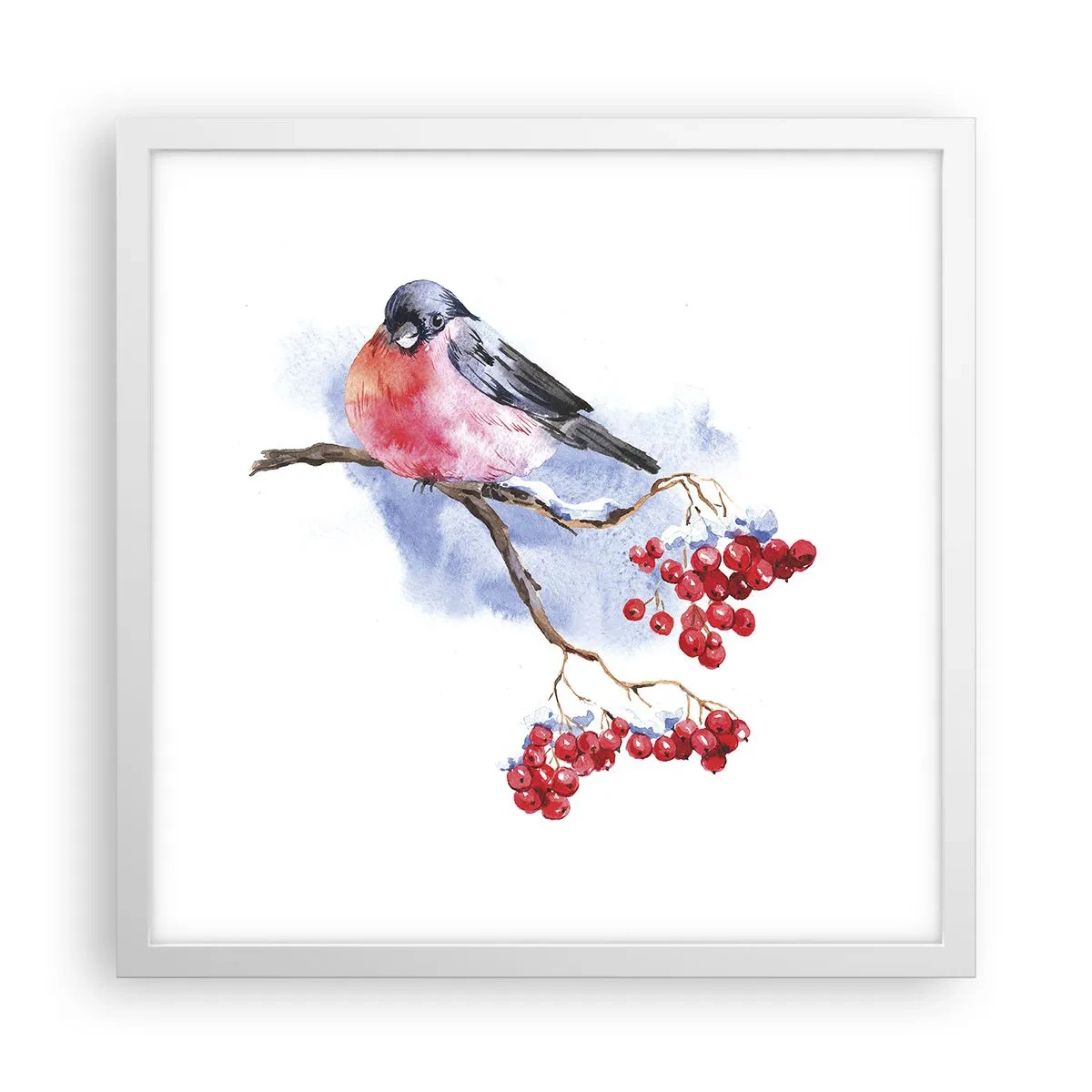 Affiche dans un cadre blanc - Poster - L'hiver en couleurs - 40x40 cm