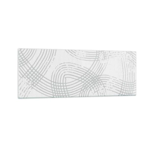 Impression sur verre - Image sur verre - Un motif subtil avec des lignes entrelacées dans des tons clairs - 140x50cm - Il n'y a pas de chemin droit - Décoration murale moderne pour le salon et la chambre ARTTOR