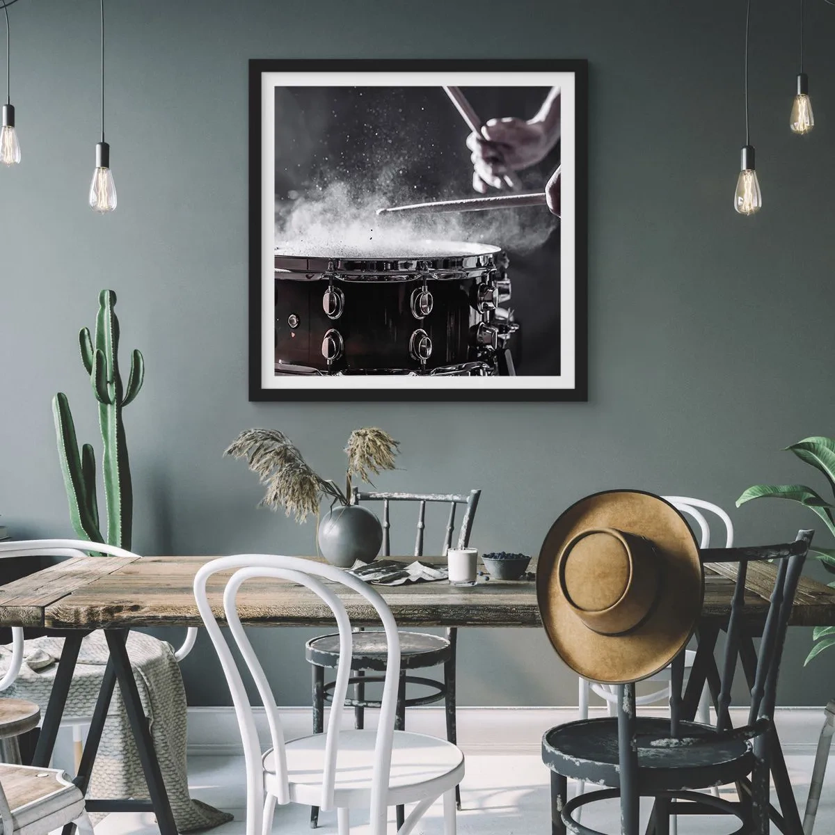 Affiche dans un cadre noir - Poster - Tempo de la musique - 60x60 cm