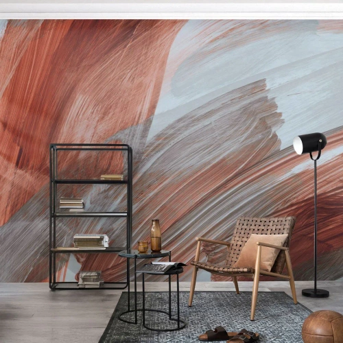 Papier Peint Photo Premium Canvas - Abstraction venteuse et automnale - Morceau, Chaos, Minimalisme - 450x315 cm