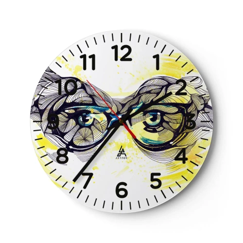 Horloge murale - Pendule murale - À travers des lunettes bleues - 40x40 cm