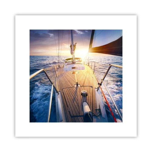 Affiche - Poster - Courir sur les vagues - 30x30 cm