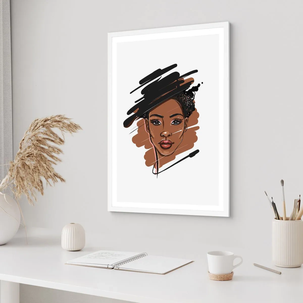 Affiche dans un cadre blanc - Poster - Doux comme le chocolat - 70x100 cm