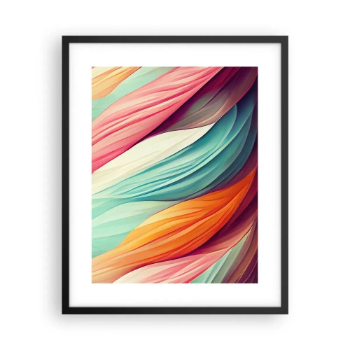 Affiche dans un cadre noir - Poster - Tissage arc-en-ciel - 40x50 cm