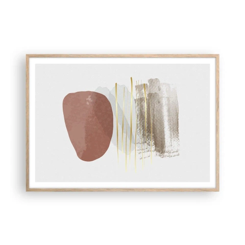 Affiche dans un chêne clair - Poster - Colonnade abstraite - 100x70 cm