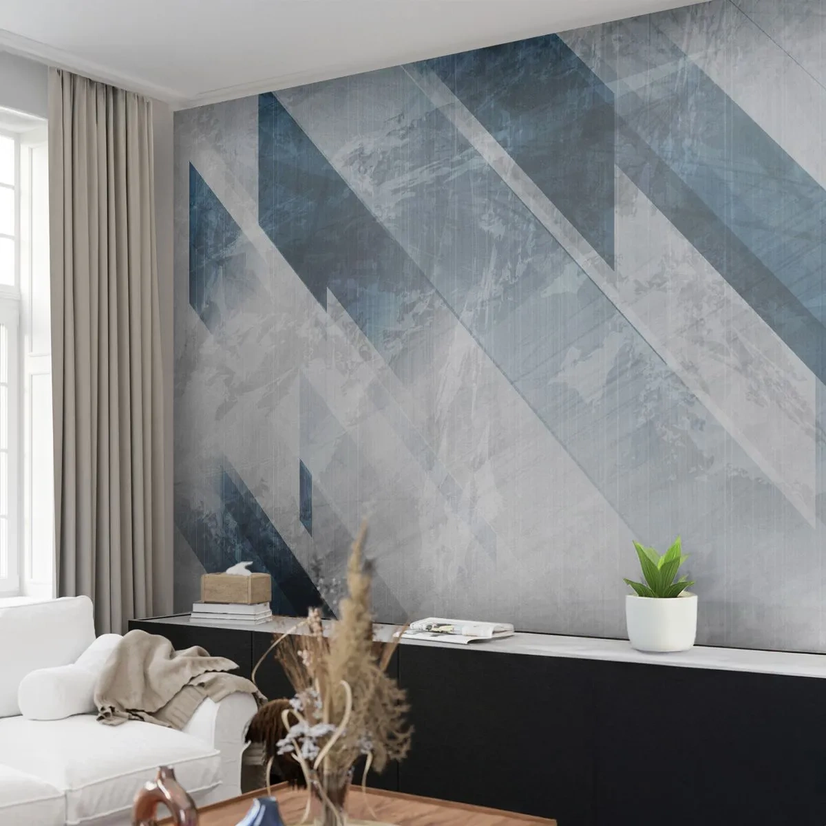 Papier Peint Photo Standard Eco - Composition spatiale - mouvement gris - Abstraction, Morceau, Modèle moderne - 200x140 cm