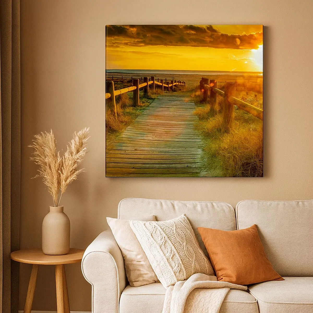 Impression sur toile - Image sur toile - Baigné dans le vieil or - 30x30 cm