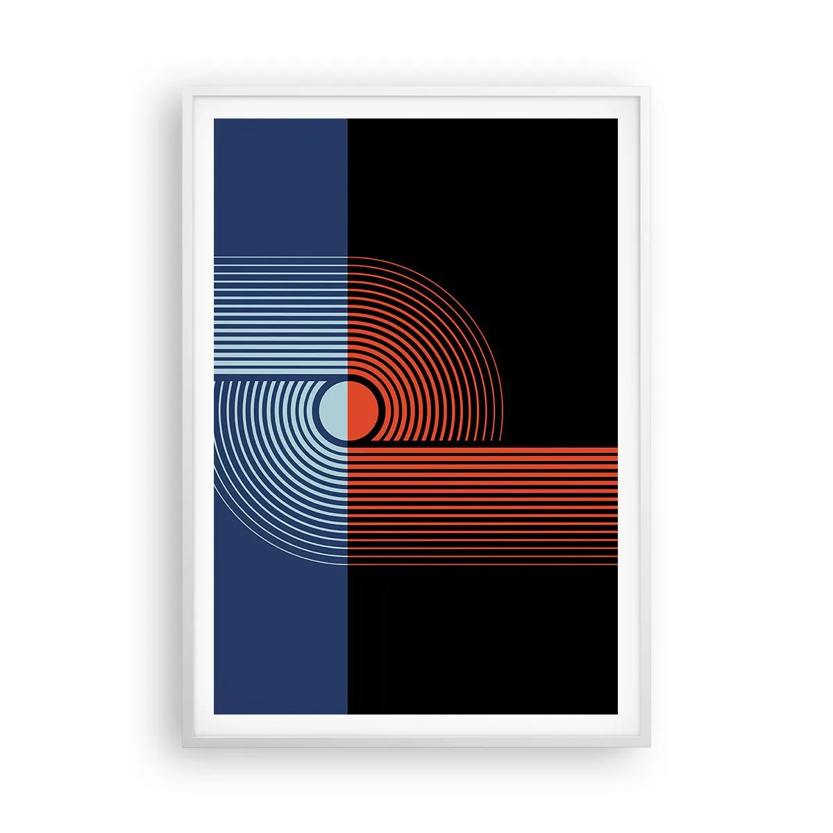 Affiche dans un cadre blanc - Poster - Dans une étreinte géométrique - 70x100 cm