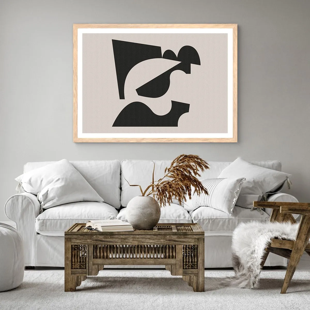 Affiche dans un chêne clair - Poster - À monter soi-même - 100x70 cm
