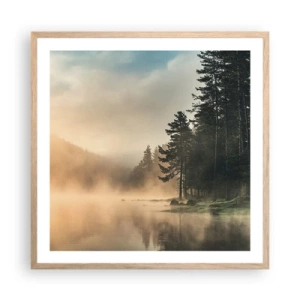 Affiche dans un chêne clair - Poster - Naissance du jour - 60x60 cm