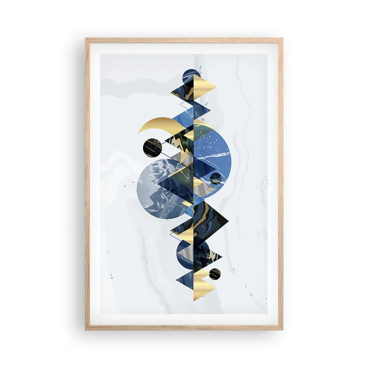 Affiche dans un chêne clair - Poster - Paysage géométrique - 61x91 cm