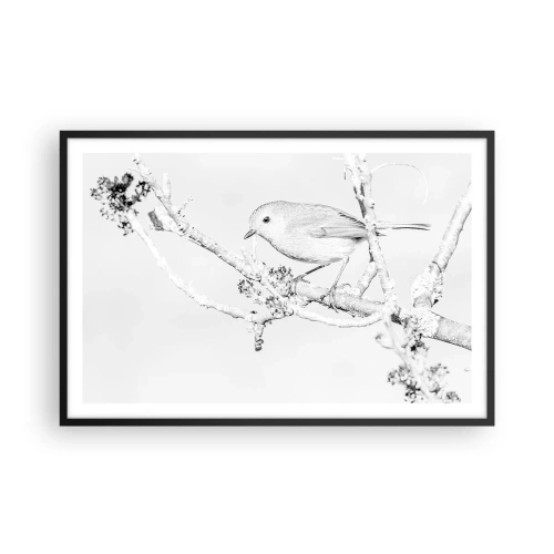 Affiche dans un cadre noir - Poster - Matin d'hiver - 91x61 cm