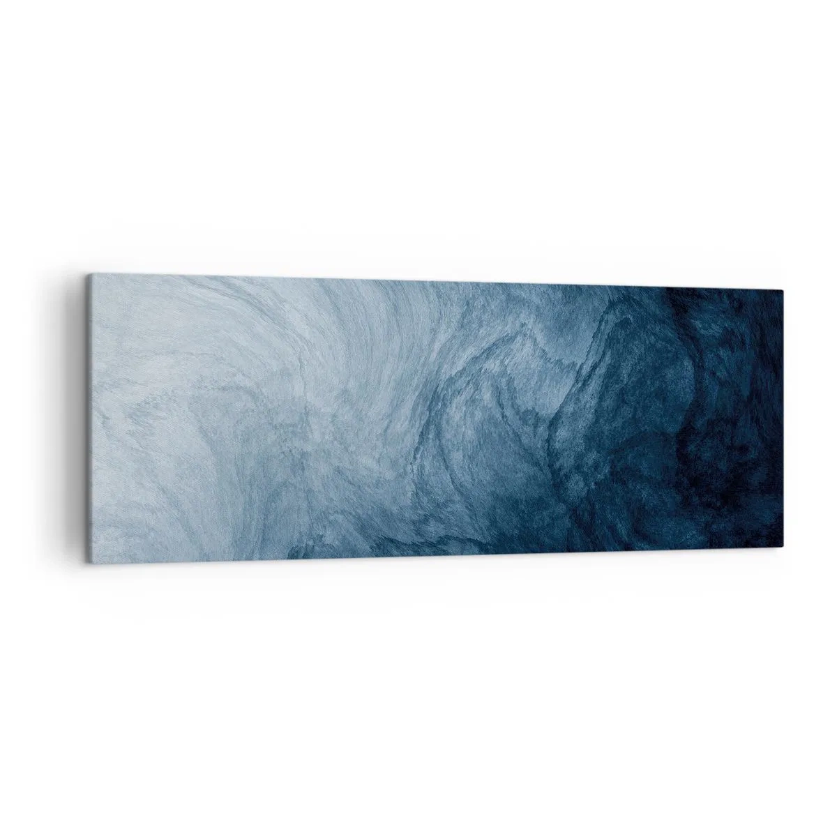 Impression sur toile - Image sur toile - Une composition abstraite dans les tons de bleu et bleu marine. - 140x50cm - Atteindre en profondeur - Décoration murale moderne pour le salon et la chambre ARTTOR