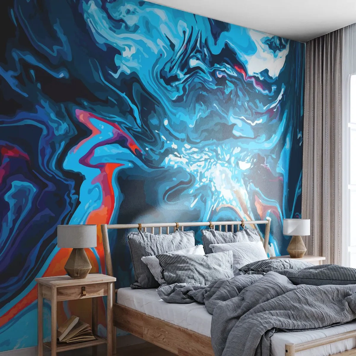 Papier Peint Autocollant Deluxe Sticker - Voyage au centre du ciel - Abstraction, Morceau, Modèle moderne - 450x315 cm