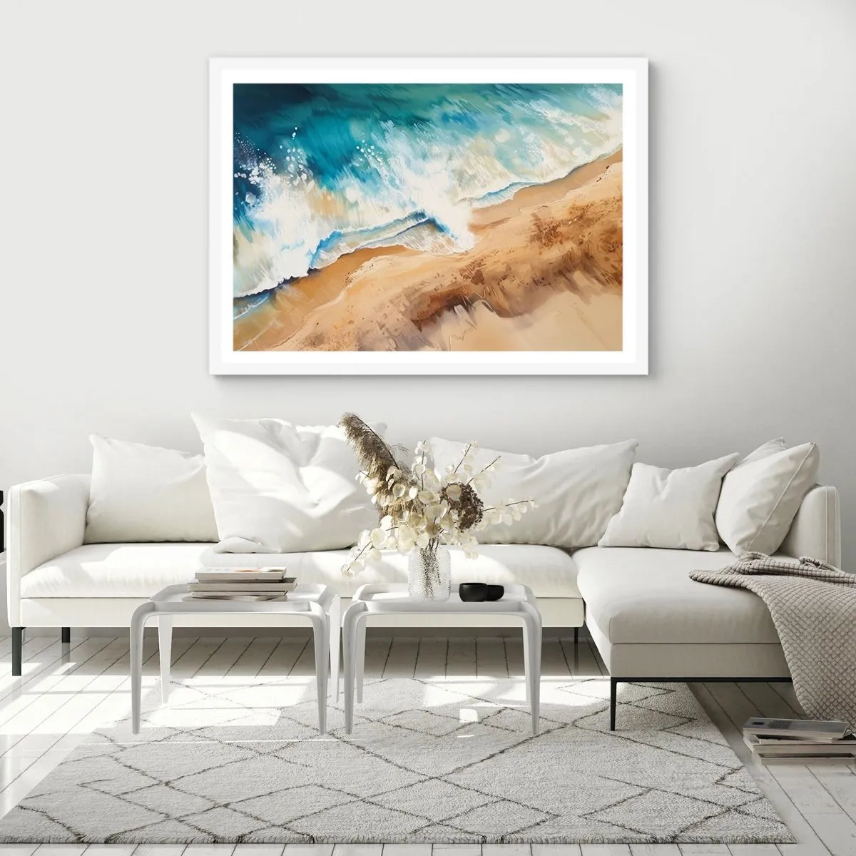 Affiche dans un cadre blanc - Poster - La vague qui revient - 91x61 cm