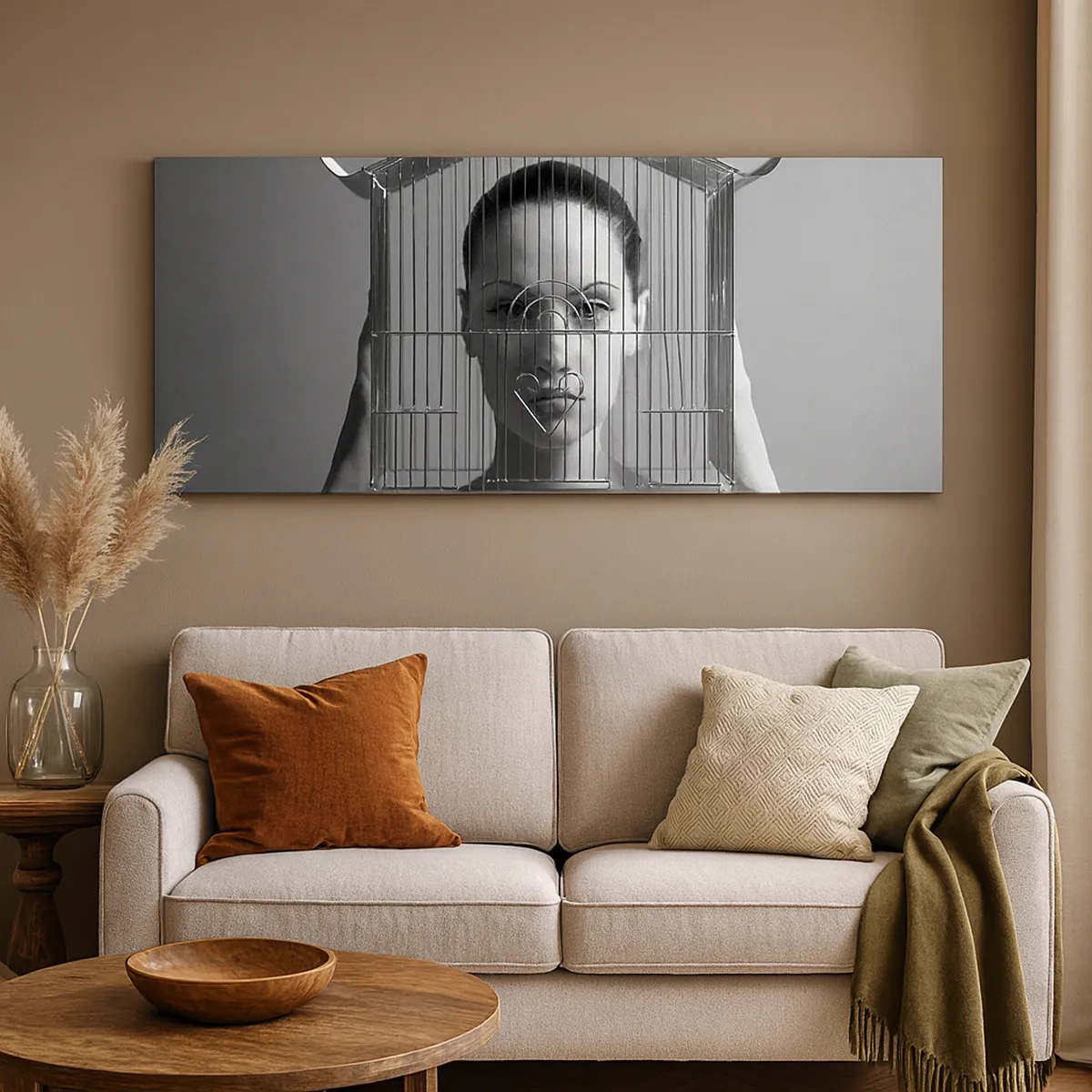 Impression sur toile - Image sur toile - Portrait un peu surréaliste - 30x30 cm