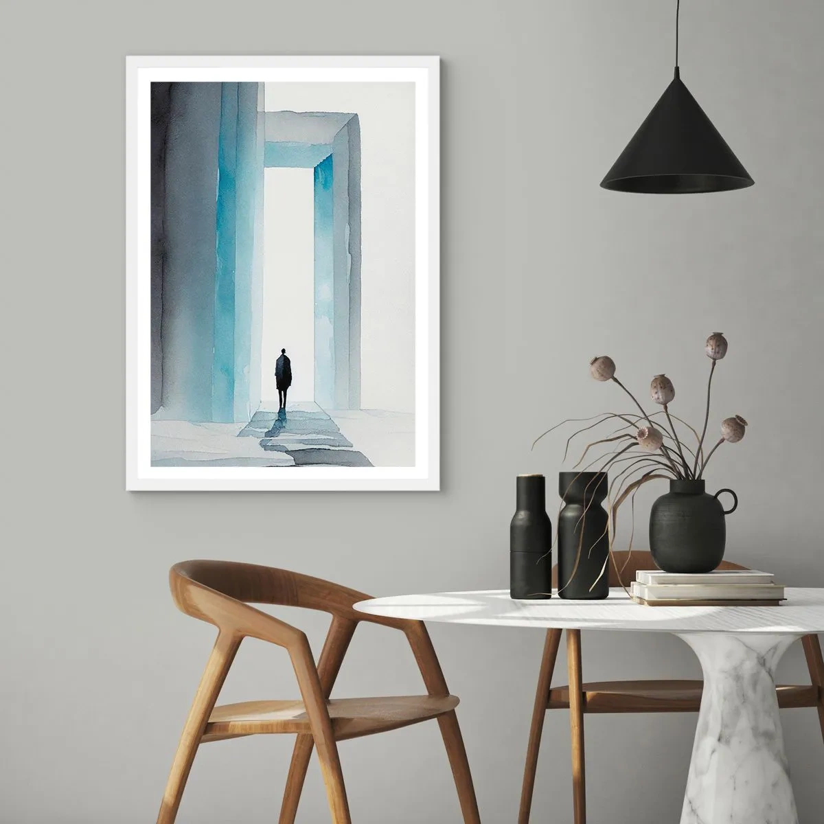 Affiche dans un cadre blanc - Poster - Vivez sans limites - 61x91 cm