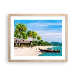 Affiche dans un chêne clair - Poster - Rêve exotique - 50x40 cm