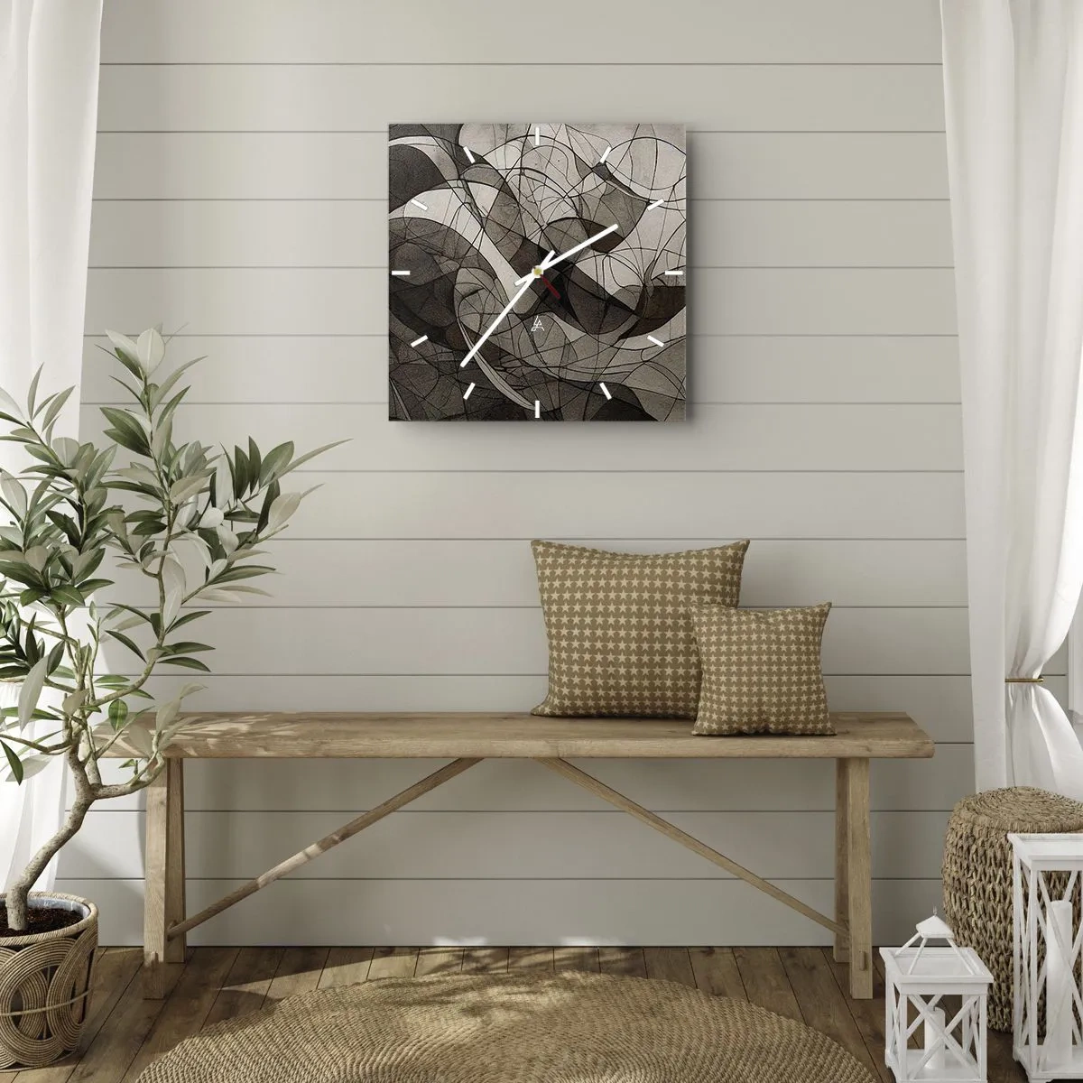 Horloge murale - Pendule murale - Circulation des couleurs de la terre - 40x40 cm