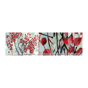 Échantillon de Papier Peint Premium Sand - Arbre en écarlate - Abstraction, Feuilles rouges, Bifurquer - 100x30 cm